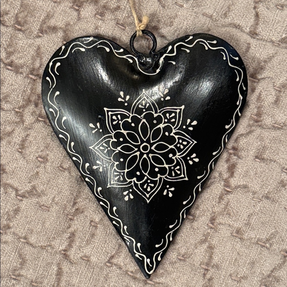 Scandinavian Black Heart Ornament